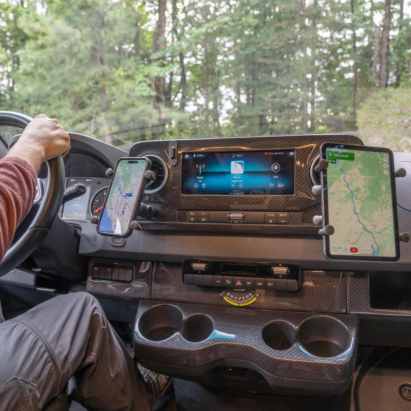 NEXUS Smartphone Cubby Adapter for VS30 Mercedes-Benz Sprinter Van or conversions - Winnebago Revel, Storyteller Overland or Jayco Terrain Cell Phone Mount Passenger's Side
