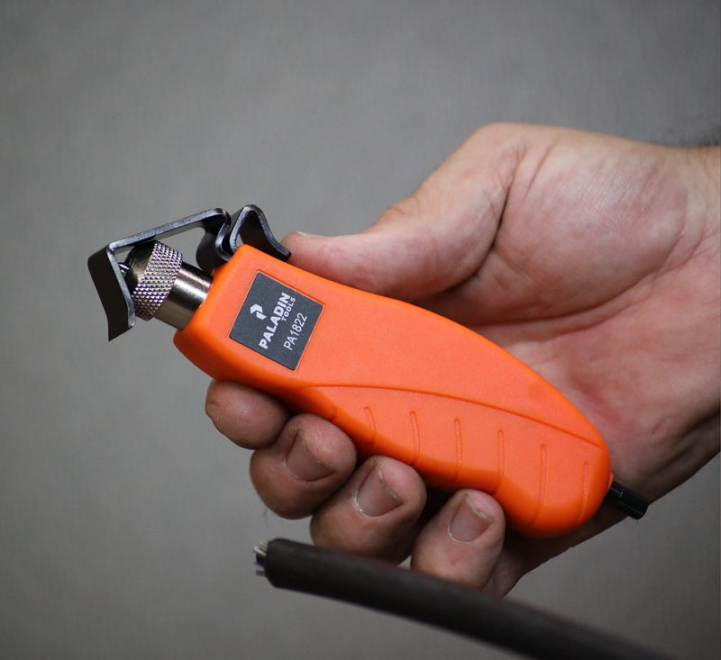 Paladin Tools PA1822 Round Cable Stripper Tool for Precise Cable Jacket Removal - Adjustable Cable Slitter 3/16" to 1" (4.5-25 mm)