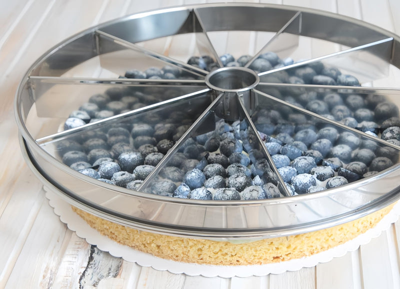 Professional Pie Slicer and Cake Divider | Stainless Steel Pie Portion Cutter Press Cake Marker Evenly14 Portions