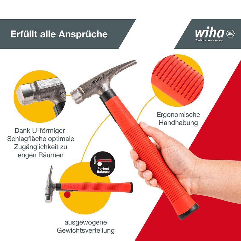 Wiha SB846300E Electrician's, 300 g Hammer Head, Red