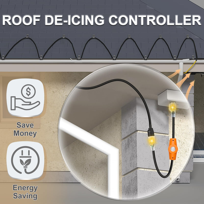 2 PCS Temperature Controlled Extension Cord, Auto 37°F(3°C) On/50°F(10°C) Off, YeloDeer Energy-Saving Thermostatically Controlled Outlet for House 120V 15A Plug in Thermostat for Heate 2