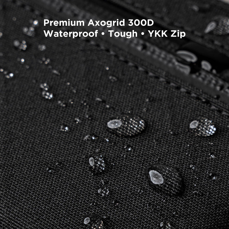 ALPAKA HUB Pouch Pro EDC Organizer - Small Tool Pouch for Electronics, Cables with YKK Zipper, Daily Use and Travel - Axogrid 300D Weatherproof UV Resistant Fabric Black Axogrid 300D