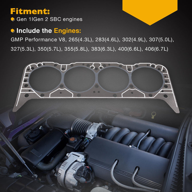 5.7 Cylinder Head Gasket, Compatible with Gen 1 Gen 2 SBC Engines 350 355 383 406, Replaces# 1003 14011034 7113