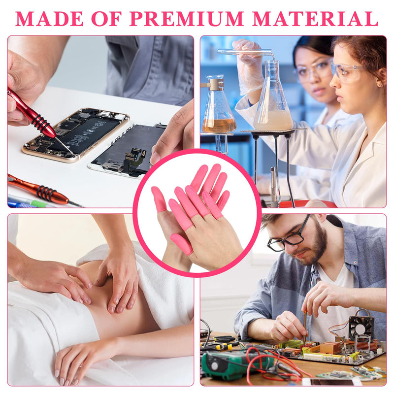 EXCEART 600Pcs Anti Static Rubber Fingertip Cover Protector (Pink) (Pack of 2) 6x2cm (Pack of 2)
