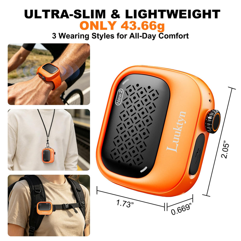IP69K Waterproof Portable Wireless Speaker, Mini Shower Speaker with 20H Playtime, Ultra-Light Clip On Wearable Speaker for Bathroom, Outdoor Sports (Orange) Orange