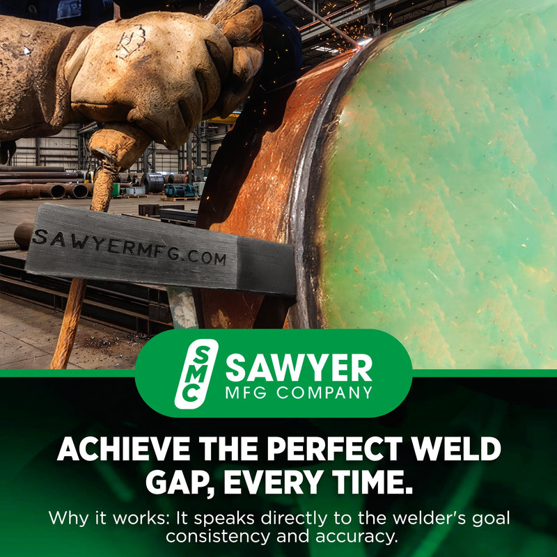 Sawyer Mfg Company 4" Welding Wedge – Precision Steel for Pipe Fitting and Metalwork for Accurate Gap Adjustment, Ideal for Pipefitters, TIG, Ironworkers, Gutter Installation and Metal Spacers – Large
