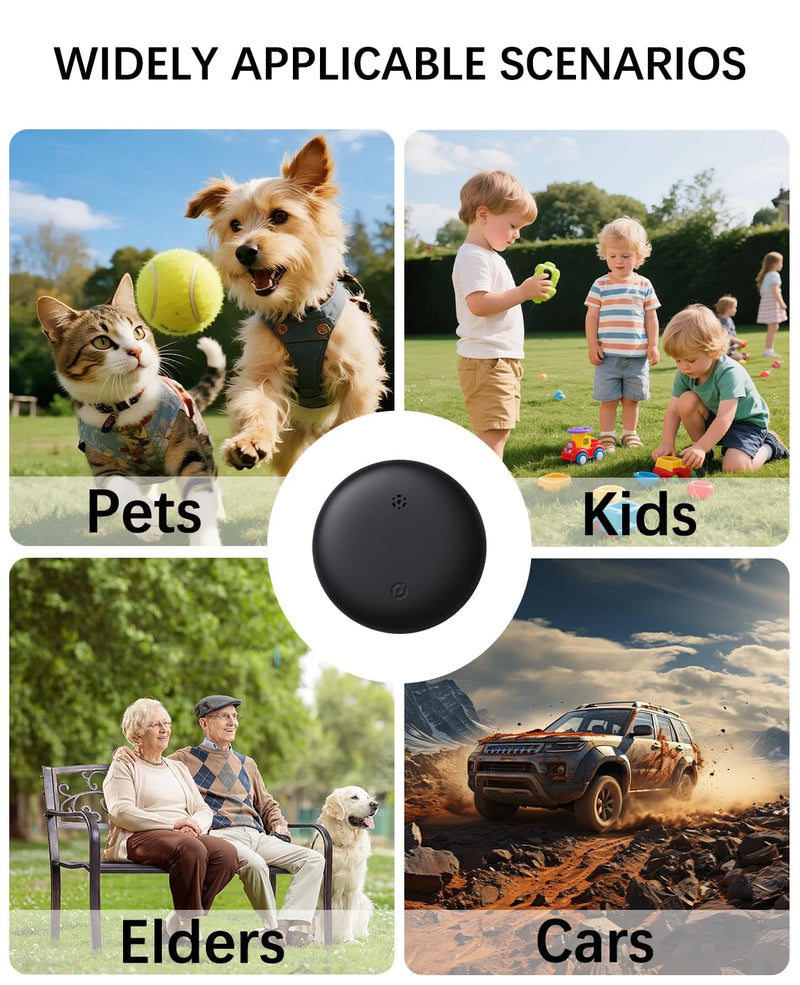 GPS Tracker Device for Vehicles,Non Detectable GPS Tracker for Android and iPhone with Real-Time Tracking,Hidden Car Tracker Device,No Monthly Fee,No SIM,for Cars, Kids, Pets(Matte Black)