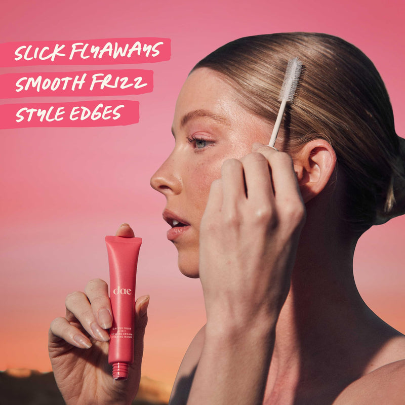  [AUSTRALIA] - DAE Hair Cactus Fruit 3-in-1 Styling Cream and Curling Iron - Controls Loose Hair, Smooths Frizz and Combs Tips, White