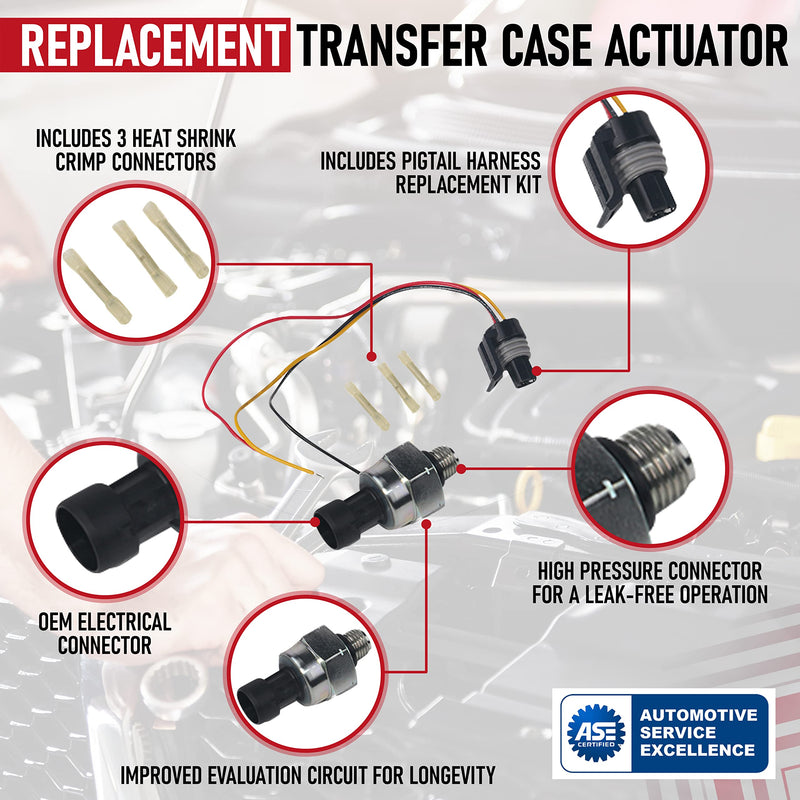 ICP Sensor with Harness Kit, Injection Control Pressure, Compatible with Ford Vehicles - 7.3 Powerstroke E350, F250, F-350 Super Duty - Replaces F6TZ-9F838-A, F4TZ9F838A, 1807329C92, CM5227