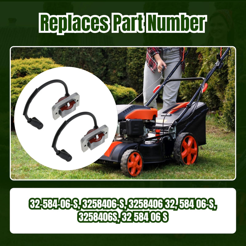 32-584-06-S Ignition Coil Module Compatible with Kohler KT ZT Engines 7000 Series Lawn Mower Engine KT610 KT740 ZT720 ZT730 Replaces 3258406-S 3258406 3258406S 32 584 06 S, 2 PCS