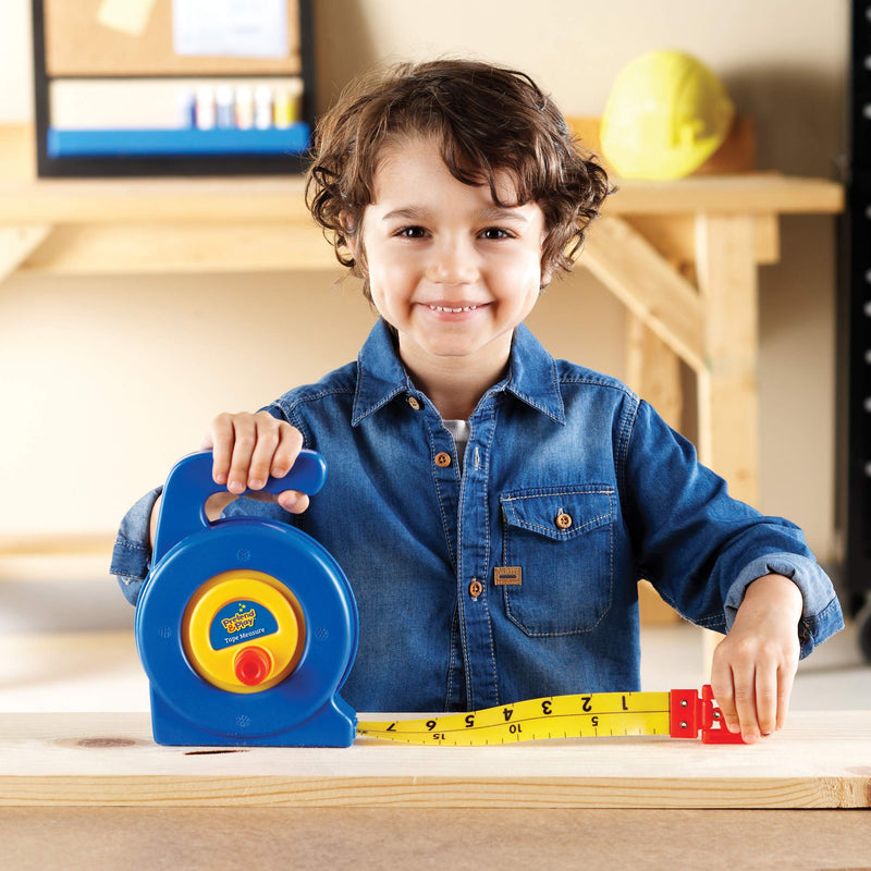 Learning Resources Pretend Play 3" Long Tape Measure - Kids Construction Toys, Preschool Activities, Pretend Play For Toddlers , Height Measurement Counting Tool, Fine Motor Skills, Homeschool Tape Measure, 3 Feet