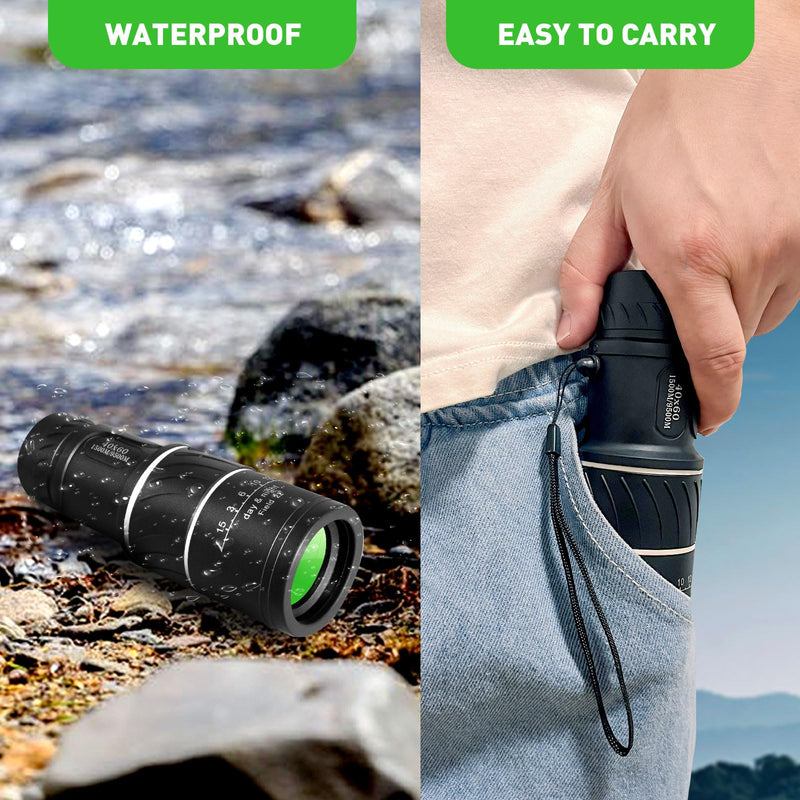  [AUSTRALIA] - Monocular Telescope, Upgrade 40 x 60 Portable Telescope, Monoculars for Adults High Powered, Suit Stargazing, Hunting, Bird Watching, Hiking Travel, Camping, Black