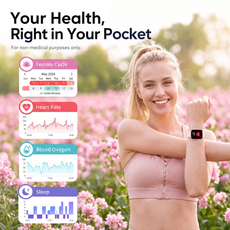 Smart Watch for Women, Bluetooth Answer/Make Calls, 1.83"HD Screen, 2 Bands | IP67 Waterproof Fitness Tracker, Heart Rate/Sleep Monitor, DIY Dial, Multi-Sport Modes Pedometer, Smartwatch for iOS/Android Rose Gold