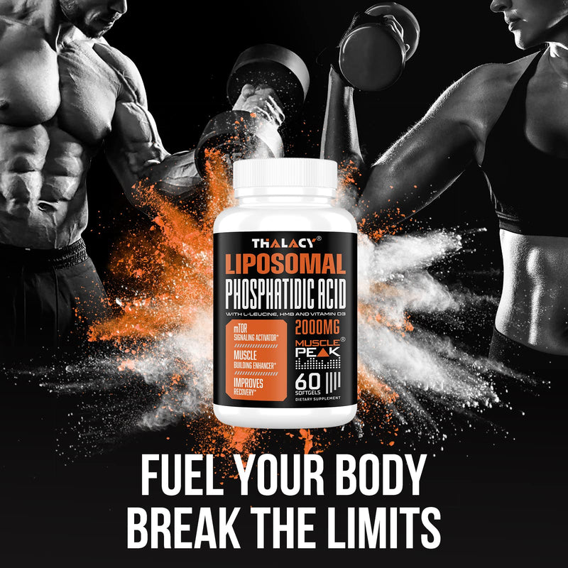 2000mg Liposomal Phosphatidic Acid Muscle Builder (PA), High Absorption Muscle Building Supplements for Men & Women | Muscle Gainer, mTOR Protein Synthesis & Lean Muscle, Strength,60 Capsules 1 Count (Pack of 60)