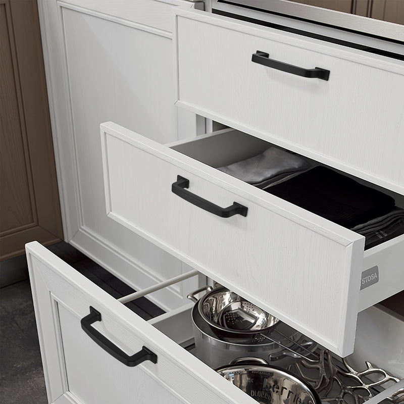 khtumeware 10 Pack 3 Inch Black Cabinet Pulls and Drawer Handles - Matte Black, Stylish Hardware for Cabinets and Cupboards 3"/76MM Hole Center
