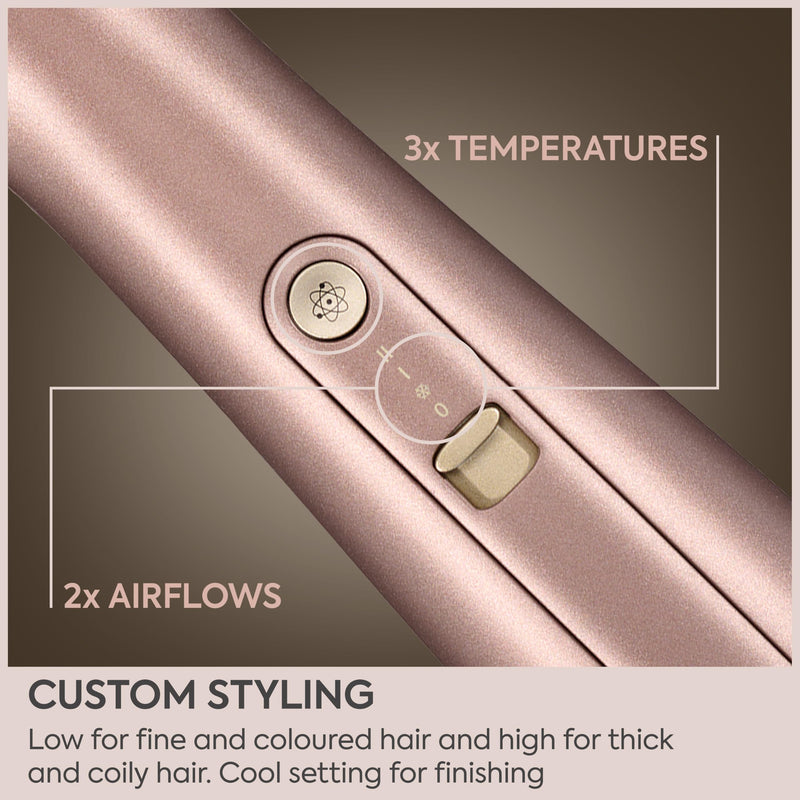 BaByliss Air Power Volume - 2-in-1 Hair Dryer and Styler, Wet and Dry Modes, Smoothing Blow Dryer Brush with 3 Temperature Settings, Ionic & Ceramic, Gold, AS95U