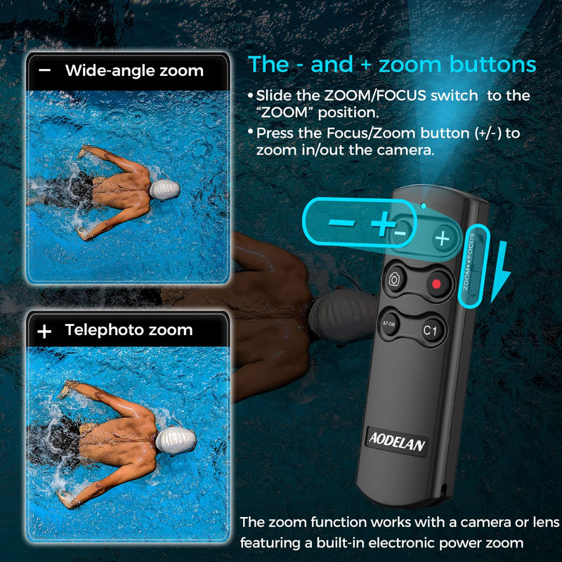 Wireless Remote Shutter Release for Sony ZV-E10, ZV-1, A7III, A7IV, a6400, a6100, a6600, a7C, fx3, a7M3, a7M4, a7RM3, a7RM4, a7SM3, a9, a9M2, RX0M2, RX100M7