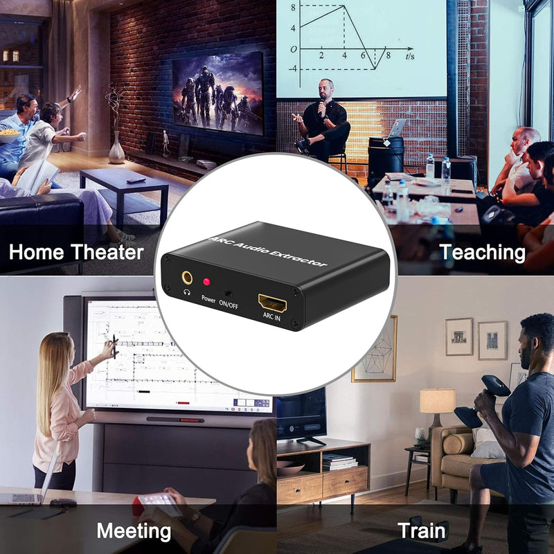 HDMI ARC Adapter, ARC Audio Extractor with Digital Optical TOSLINK SPDIF Coaxial and Analog 3.5mm RCA Stereo HDMI ARC to RCA Audio Converter ARC-01 Black 1