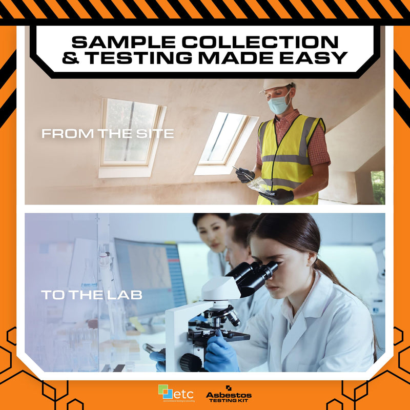 etc Asbestos Home Testing Kit DIY Sample Collection with NVLAP Accredited Lab Fee Included, Asbestos Test Kit, Protect Your Home & Family