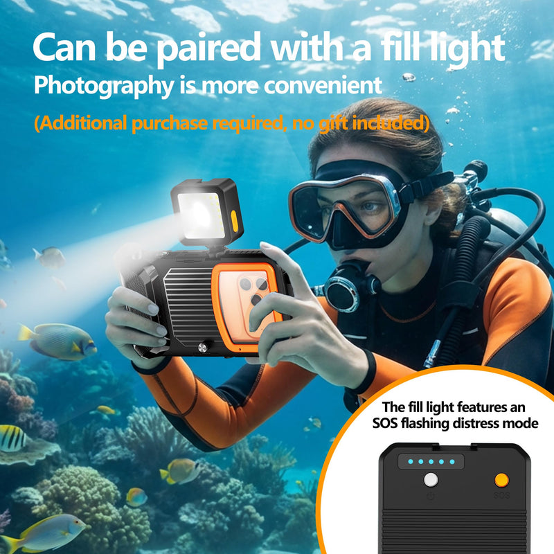 iPhone Underwater Housing, 50ft/15m, Gen 2s, Black Orange | A vacuum valve and physical shutter support secure diving; the 1/4in tripod mount expands filming options. Gen 2S -for iPhone