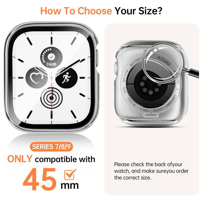 Metal Waterproof Case for 40mm Apple Watch SE 3/2/1 Series 6/5/4 | 40mm Cover Built-in Tempered Glass Screen Protector, Full Coverage, Anti-Scratch, Metal Silver 40mm(SE3/SE2/SE/6/5/4)