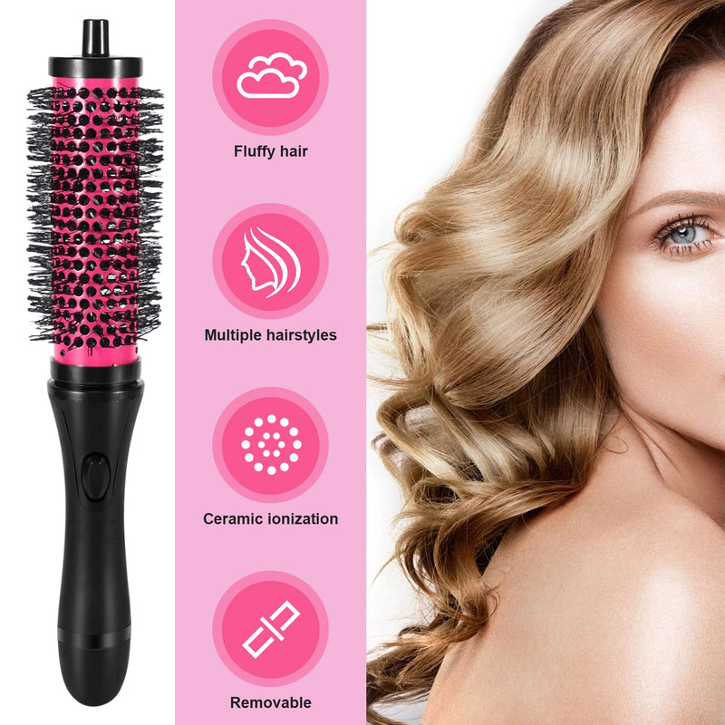 6pcs/set 3 Sizes Detachable Handle Hair Roller Brush with Positioning Clips Aluminum Ceramic Curler Comb Hairdresser