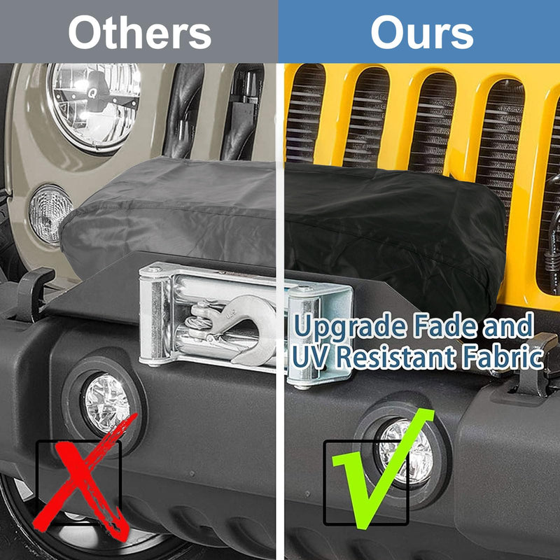 Winch Cover, New Upgrade Heavy Duty 600D Oxford Fabric Winch Covers for 8500-17500 lbs Electric Winch, Waterproof Dustproof Sunproof UV Resistant Tear Resistant Durable, 22″ x 9.8″ x 7.5″