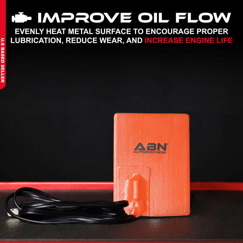 ABN Silicone Heating Pad 120V - 4 x 5 Inch Universal Engine Heater Car Oil Pan Heater Pad, 150W Electric Heater Pad 4 inches x 5 Inches