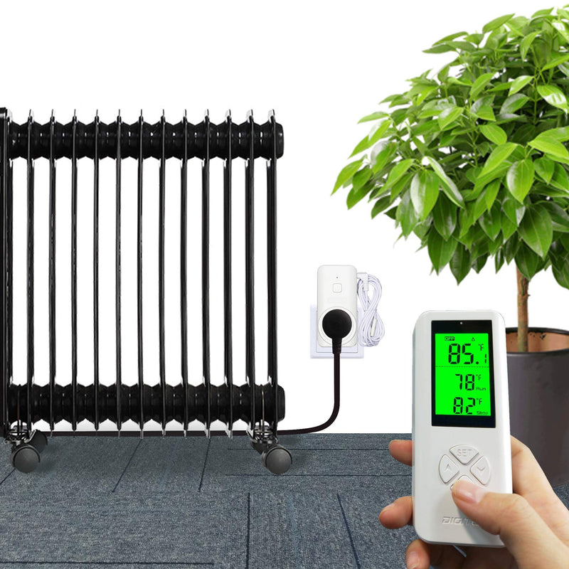 DIGITEN WTC200 Wireless Temperature Controller Thermostat Outlet Remote Control Thermometer with 2m/6ft NTC Temp Sensor Probe Heating Cooling Mode for Fan Heater Greenhouse Homebrewing Reptile 1. White