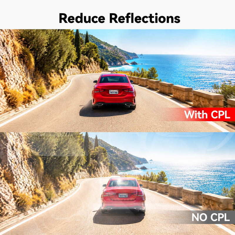 REDTIGER F7NA Circular Polarizing Lens, CPL Filter for Dash Cam, Lens Protection for F7NA, Reduce Glare & Reflection, Enhance Contrast(Not Compatible with F7NP/F7N/F7NT/F17)