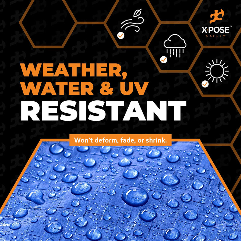 Better Blue Poly Tarp - 5' X 7' - Multipurpose Protective Cover, Lightweight, Durable, Waterproof, Weather Proof - 5 Mil Thick Polyethylene - by Xpose Safety 5 Feet x 7 Feet
