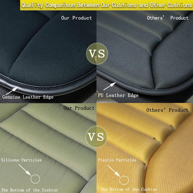 Thick Seat Cushion Memory Foam Car Seat Cushion Pad for Car Driver Seat Office Chair, Thickened Black