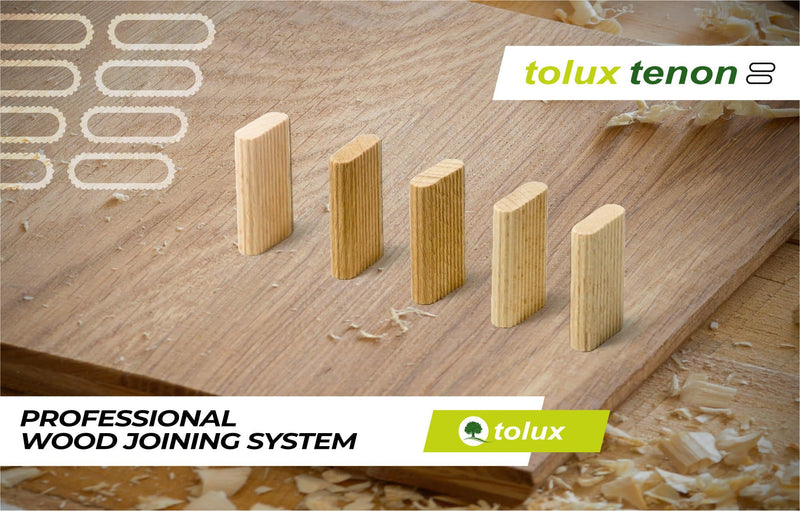 Tolux Wood Tenons 8 x 22 x 50 mm, Beech Wooden Tenon, Pack of 100 | Compatible with Any Joining Machines Dowel 8x22x50 mm (100 pcs)