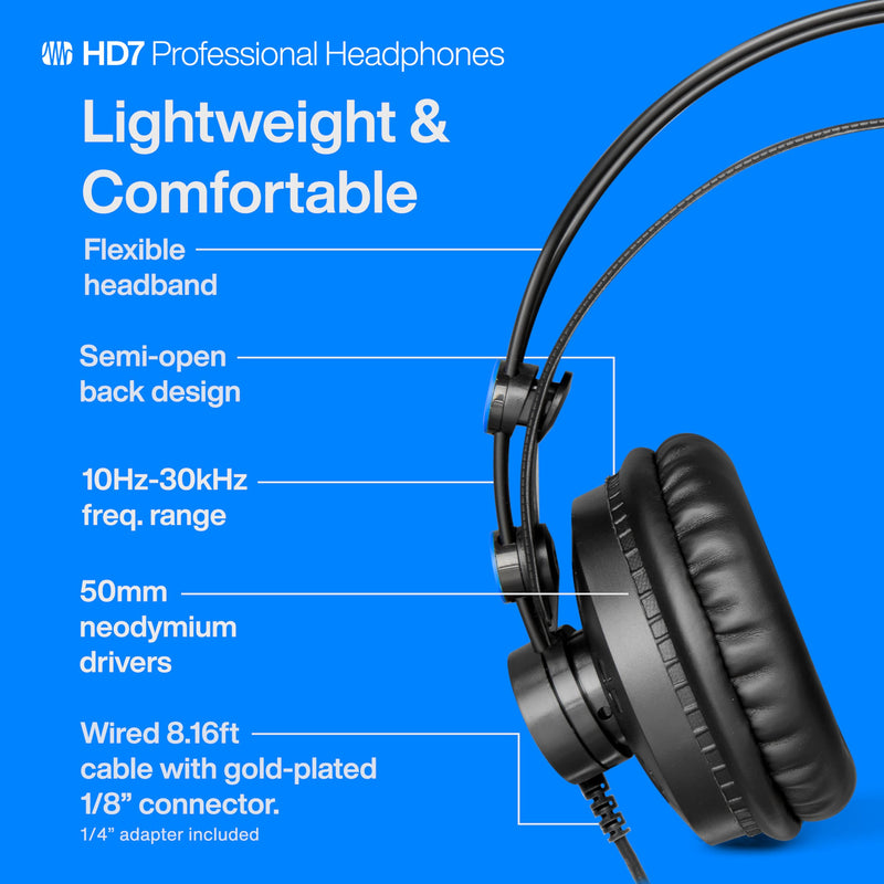 PreSonus HD7 Professional Monitoring Headphones Black