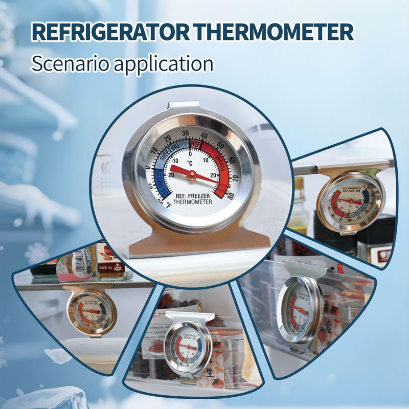 Generic 12 Pack Refrigerator Thermometer, Stainless Steel Freezer Thermometer, Temperature Gauge for Cooler Fridge, Accurate 62mm Large Dial Fridge Thermometer for Restaurant, GVJJL3201