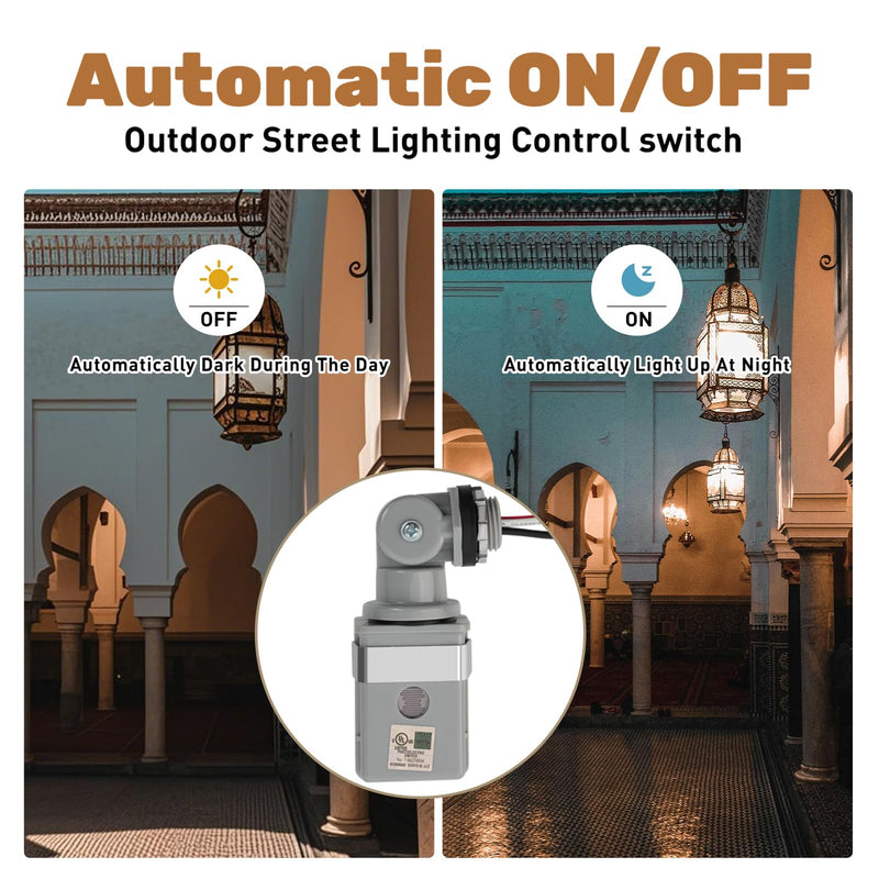 4 Pack Photo Cell for Outdoor Lighting Dusk to Dawn Sensor Photoelectric Switch for Porch Yard LED Flood Lights, 120VAC 50/60Hz Photocell Sensor IP54 Waterproof 4