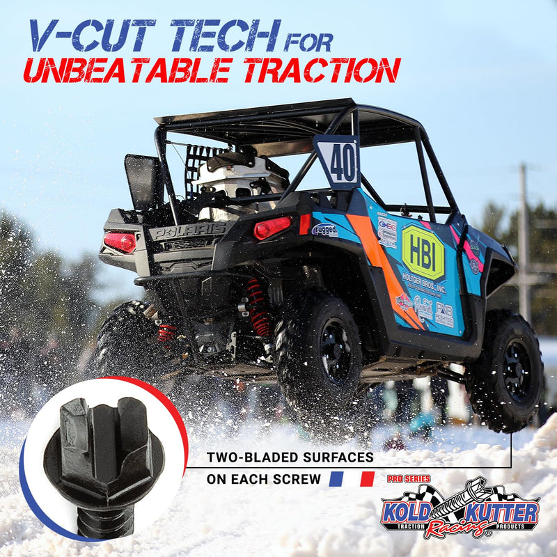 Kold Kutter AMA-Approved Traction Screws 250 Pack (#8) 3/8" - Winter Ice & Snow Tire Heavy Duty Studs Spikes for Racing Dirt Bikes, ATVs, Motorcycles, and Snowmobiles Tracks 3/8" Screw | 18 TPI