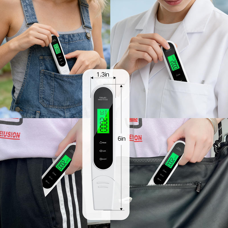 2026 Drinking Water Tester; Digital TDS Meter with Voice Announcement of Test Results; Suitable for Aquariums, Household Distilled Water, and Pool Water Testing Kits (White) White