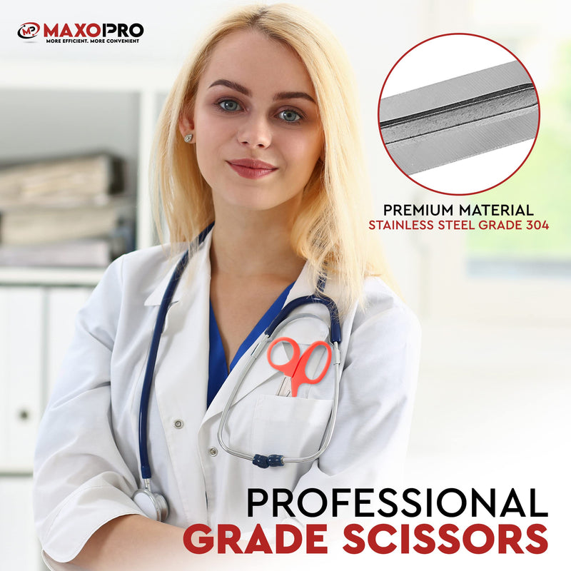 Premium Trauma Shears, EMT & Medical Scissors – 7.5 Inch First Aid Bandage Scissors – Thick, Non-Stick Blade, Blunt Tip Trauma Scissors for Nurses, Paramedics, First Aid Supplies - by MaxoPro