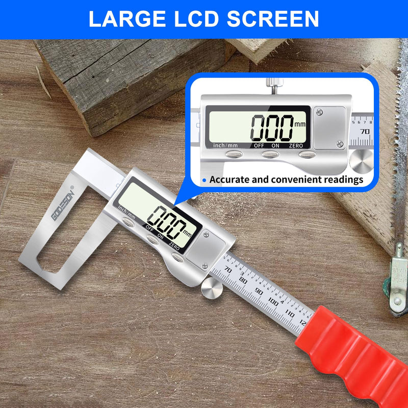 GODESON Disc Brake Rotor Micrometer,Digital Caliper Measuring Tool for Disc Brake-6 Inch/150mm,Brake Measuring Tool wtih Caliper- Inch/Metric Conversion, Brake Caliper with Stainless Steel 6 INCH