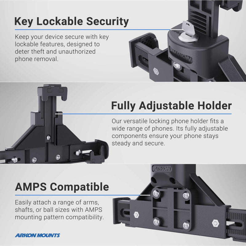 ARKON Mounts SM090 Universal Locking Phone Holder with Key Lock - Bulk