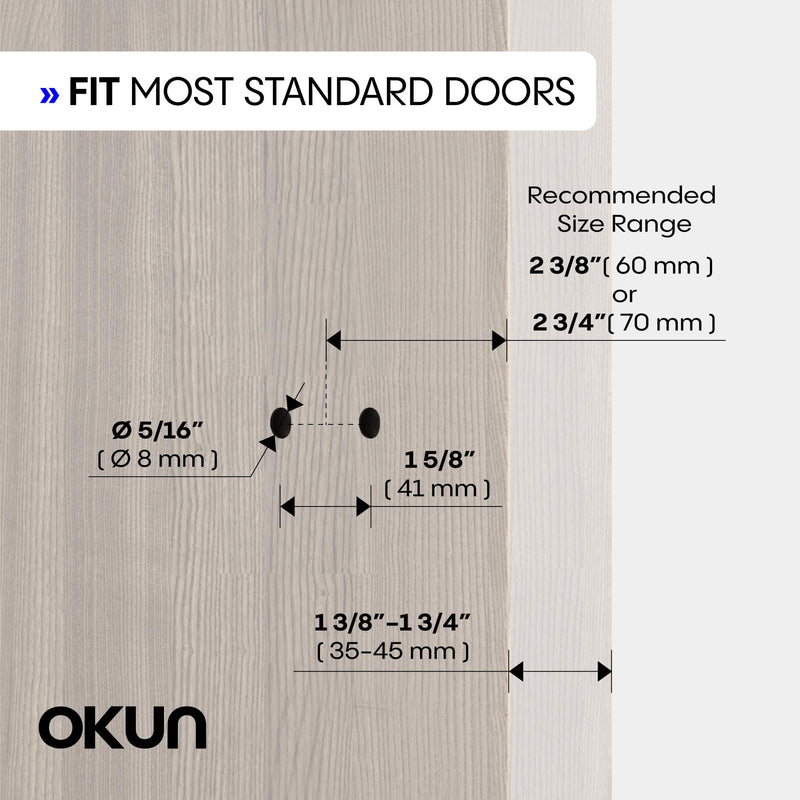 Okun Muse Dummy Door Handle, Chrome Non-Turning Door Lever 1-Pack – Decorative Reversible Interior Handle for Closet, Pantry, Hallway & French Doors, Sleek Modern Design