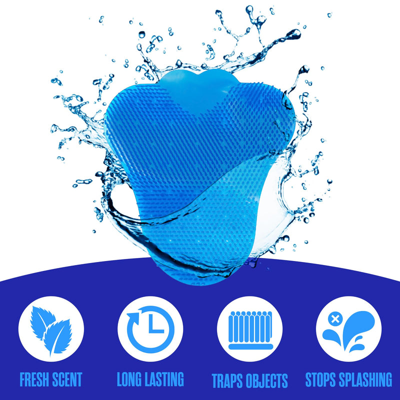 Houseables Urinal Screen Deodorizer, Urinal Cakes, Urine Splash Guards, Urine Screens for Men Bathroom, Janitorial Deodorizers, Odor Eliminator Mats, Toilet Splash Guard, Pee Pads, Scented, 10 Pack Blue