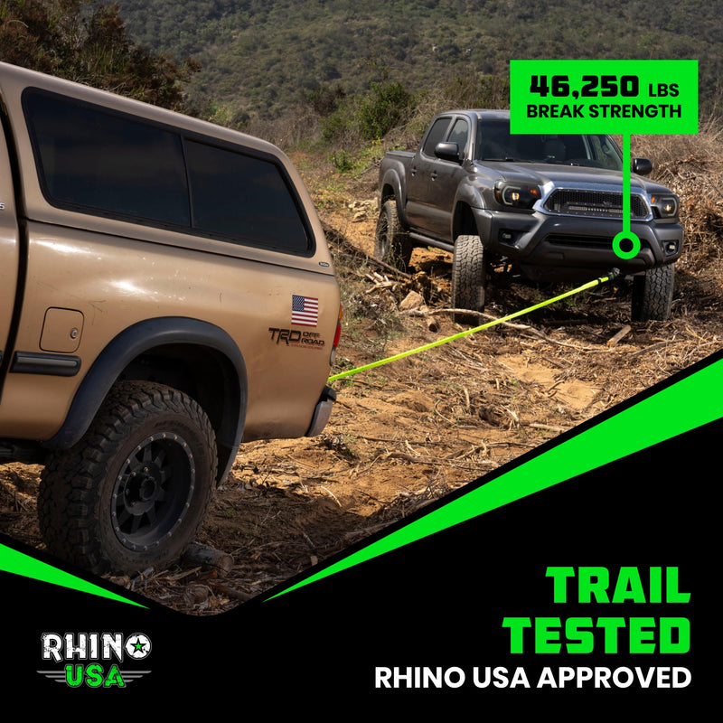 Rhino USA Synthetic Soft Shackle Rope (2-Pack) - 1/2 Inch x 22 Inch (44,050lb Min Break Strength) Offroad Soft Shackle Recovery Kit for Truck, UTV, ATV - Compatible with Jeep, Toyota, Ford & More! Gray 1/2 inch - 2 PK