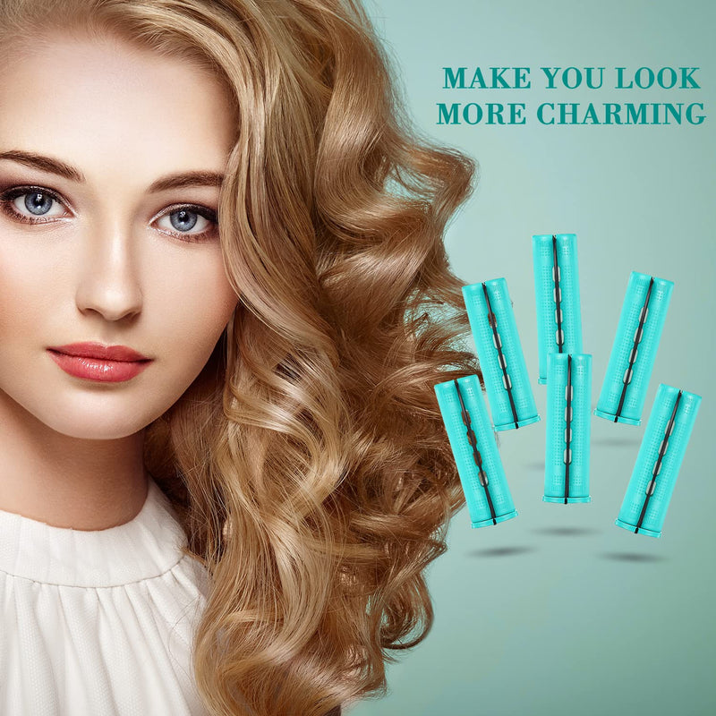  [AUSTRALIA] - WILLBOND 48 Plastic Perming Rods & Curlers - Cold Wave Hair Rollers with Steel Comb for Hairdressing (Green, 0.98 Inch/ 2.5 cm) 0.98 Inch (Pack of 48) Green