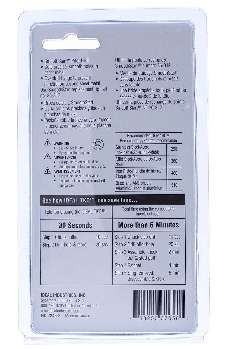 Ideal Electrical 36-301 TKO 7/8-Inch Carbide Tipped Hole Cutter