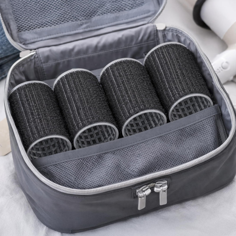 4pc Large Hair Rollers for Volume & Bouncy Curls - Self Grip Styling Rollers for Long & Short Hair, Heatless Curlers for Lift, Body & Waves, Lightweight & Travel Friendly