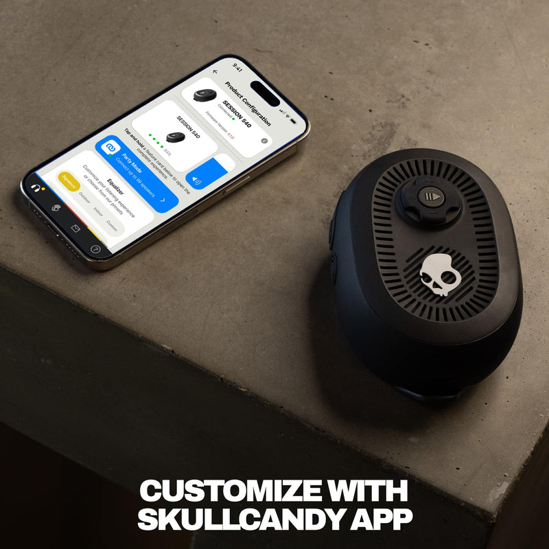 Skullcandy Session 540 Portable Lightweight Bluetooth Speaker - True Black | Waterproof, Dustproof, 17 Hours of Playtime, Built for Home, Outdoors, Party, Travel, Big Sound, iPhone Android Compatible