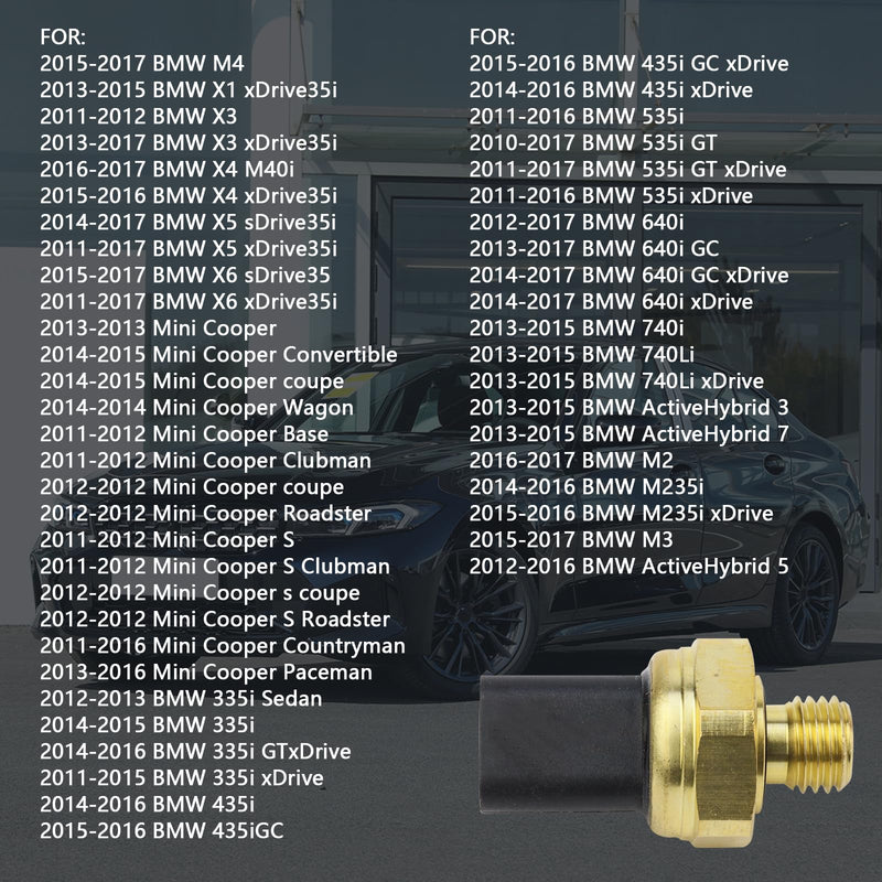 Engine Oil Pressure Sensor ompatible 2009-2019 for BMW X3 X5 M4 Z4 325i 328i 330i 335i 435i 535i 640i 740i Mini Cooper Replacement # 12617592532