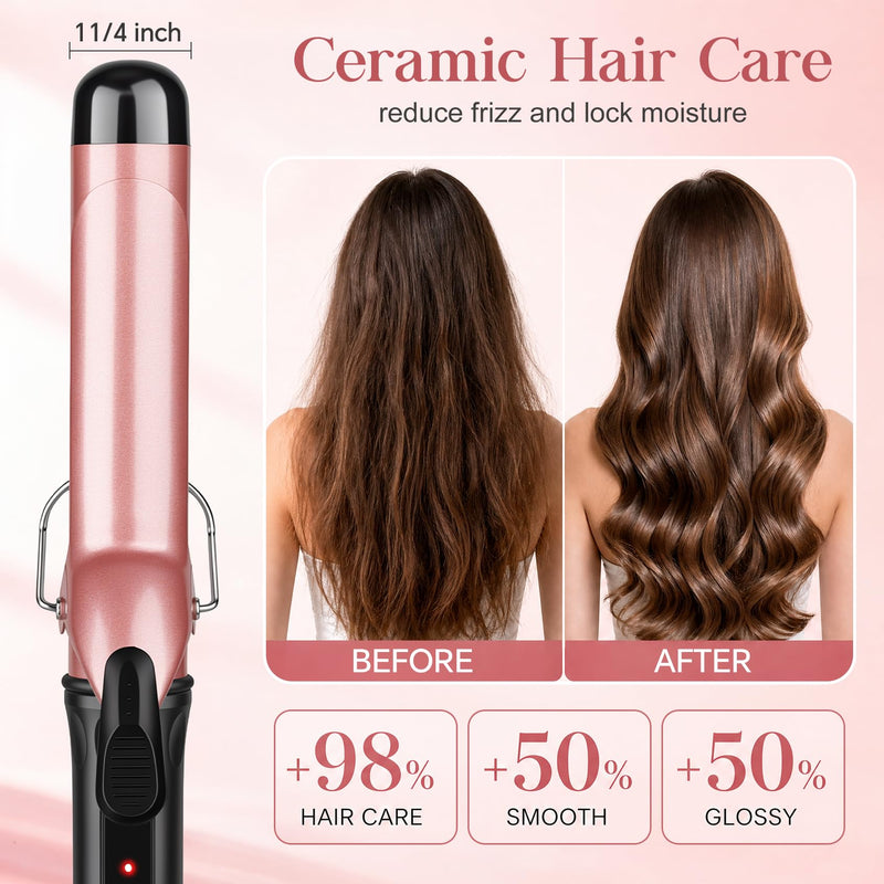  [AUSTRALIA] - Large Curling Tong 32mm Ceramic Curling Iron Wand for Soft Bouncy & Waves | Hair Curler Wand with 2 Temperature Settings, Long-Lasting Curls for Long & Medium Hair, Fast Heat-Up, Dual Voltage